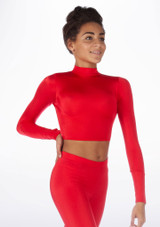 Top Danza Corto Cuello Alto Raya Alegra Rojo Principal [Rojo]