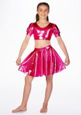Falda de Baile Niña Metálica de Vuelo Alegra Principal 2 [Rosa]