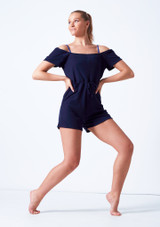 Tuta Danza da Riscaldamento Con Ampio Girocollo Ballet Rosa Azul Marino Delante 2 [Azul]
