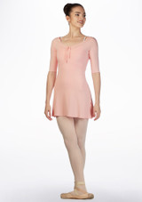 Vestito Danza Classica con Arricciatura Ballet Rosa Rosa Delante [Rosa]