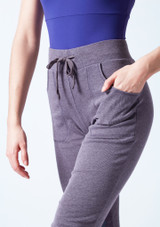 Pantaloni Danza con Laccio e Risvolto Ballet Rosa Gris Delante 2 [Gris]