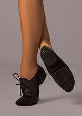 Scarpe Danza Jazz in Pelle con Suola Spezzata Move Dance Nero Back 2 [Nero]