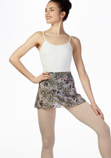 Falda de Ballet Floral Cruzada Move Dance - Gris Gris Delante [Gris]