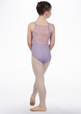 Maillot Ballet con Malla y Estampado Floral Bloch Púrpura Detrás [Púrpura]
