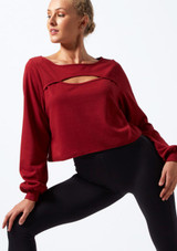 Sudadera Danza con Aperturas Dare Move Dance Rojo Delante [Rojo]