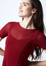 Vestido de Danza Contemporanea con Mangas Cortas Ceres Move Dance Rojo Delante 2 [Rojo]