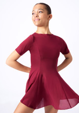 Vestido de Danza Contemporanea Chica con Manga Corta Kari Move Dance Rojo Detrás [Rojo]