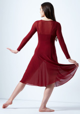 Vestito Danza Lirica a Maniche Lunghe Dione Move Dance Bianco indietro. [Bianco]