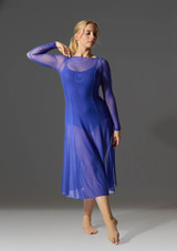 Vestito Danza Lirica a Maniche Lunghe Dione Move Dance Blu Profondo Front 2 [Blu]