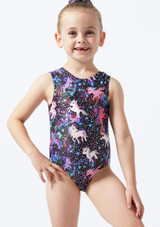 Maillot Gimnasia Niña sin Mangas Unicornio Alegra Estampado Delante [Estampado]