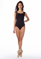 Maillot Ballet Bordado Ballet Rosa Negro Delante [Negro]