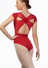 Maillot Ballet con Manga Corta y Cordones Bloch Rojo Detrás [Rojo]