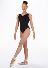 Maillot Ballet de Encaje con Espalda Baja Basilica Negro Delante 2 [Negro]