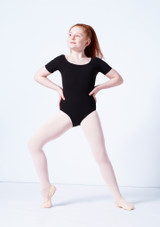 Maillot Ballet Niña con Manga Corta Capezio Negro Delante [Negro]