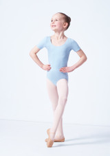 Maillot Ballet Niña con Manga Corta Capezio Azul Delante [Azul]