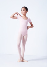 Maillot Ballet Niña con Manga Corta Capezio Rosa Delante 2 [Rosa]
