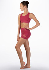 Pantalón Corto Danza con Malla Capezio Rosa Lado 2 [Rosa]