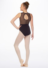 Maillot Ballet Chica sin Mangas con Malla Intermezzo Negro Detrás [Negro]