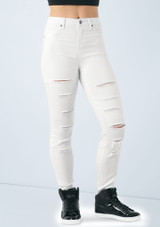 Weissman Slashed Skinny Jeans Blanco [Blanco]