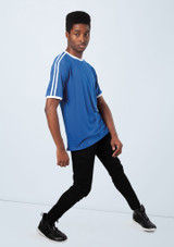 Weissman Boys Striped Sleeve Tee Bleu Royal [Bleue]