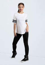 Weissman Striped Sleeve Crewneck Tee