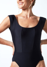 Maillot con escote redondo ancho Anastasia Move Dance Negro Detalle delantero [Negro]