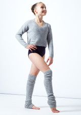 Sudadera de punto con cuello de pico para adolescente Move Dance Gris Delante 2 [Gris]