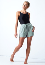 Pantalones cortos de jersey Cassandra Move Dance Verde Azulado Delante [Azul]