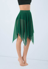 Weissman Mesh Handkerchief Hem Skirt [Verde]