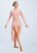 Weissman Mesh Skirt With Lace Waistband [Rosa]