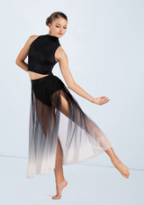 Weissman Ombre Mesh Maxi Skirt Blanc [Blanc]