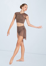 Weissman Illusion Mesh Crop Top Moca [Marrón]