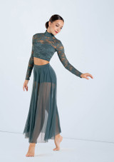 Weissman High Waist Mesh Maxi Skirt [Verde]