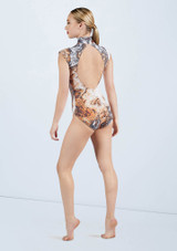 Weissman Printed Cap Sleeve Leotard Cuivre [Marron]