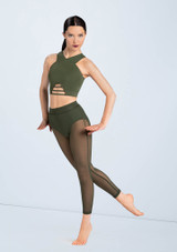 Weissman Lattice Front Crop Top [Vert Clair]