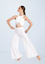 Weissman Lattice Front Crop Top Blanc [Blanc]