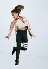 Weissman Unisex Metallic Bomber Jacket Noir 2 [Noir]