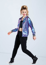 Weissman Unisex Metallic Bomber Jacket Noir [Noir]