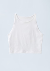 Weissman Cotton High Neck Crop Top Blanc [Blanc]