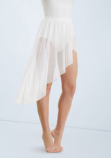 Weissman Asymmetrical Mesh Skirt Blanco [Blanco]