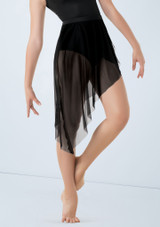 Weissman Asymmetrical Mesh Skirt Negro [Negro]