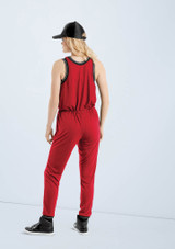 Weissman Athletic Stripe Jumpsuit Red 2 [Red]