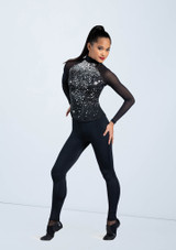 Weissman Sequin Long Sleeve Top Plata [Plata]