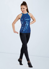 Weissman Ultra Sparkle Halter Top Bleu Royal [Bleue]