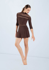 Weissman Matte Jersey Shift Dress Chocolate [Marrón]