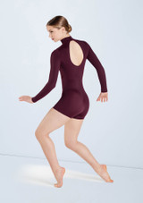 Weissman Long Sleeve Mock Neck Biketard 2 [Púrpura]