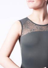 Maillot de encaje con abertura en la espalda Rita Ballet Rosa Púrpura Delante [Púrpura]