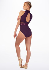 Maillot Ballet con Cuello Alto de Malla So Danca Negro Detrás [Negro]