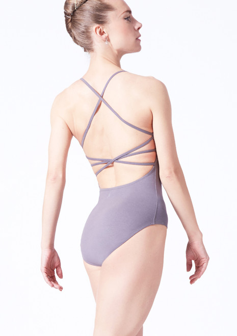 Maillot con tirantes trenzados Vienna Move Dance Gris Oscuro Detrás [Gris]