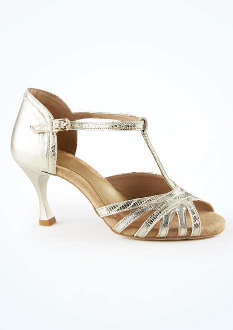 Scarpe da ballo da sala e latino americano dorate Rosemary Move Dance – 6,35 cm [Oro]